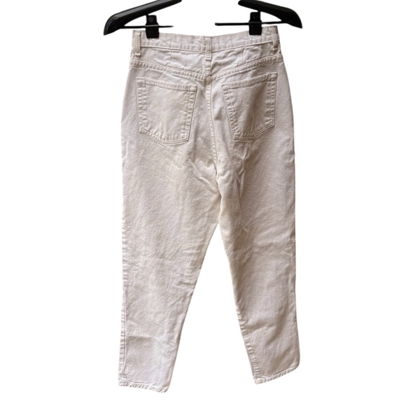 Vintage NY Line Mom Jeans High Waist Size 14 White Tapered Denim 80s Made in USA - Picture 2 of 6